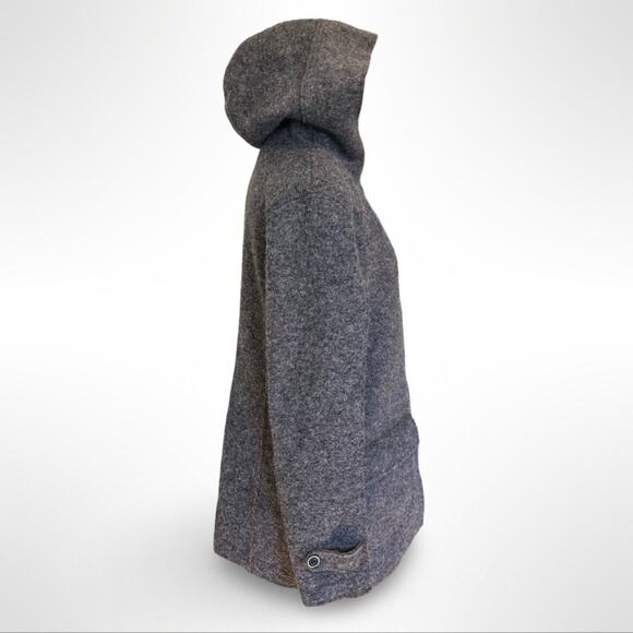 CMP Womens Gray Felt Wool Blend Hooded Coat with Button Front and Pockets Large - Picture 5 of 9